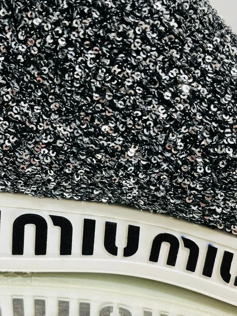 Miu Miu Sequin Sock Logo Sneakers. Size 38.5