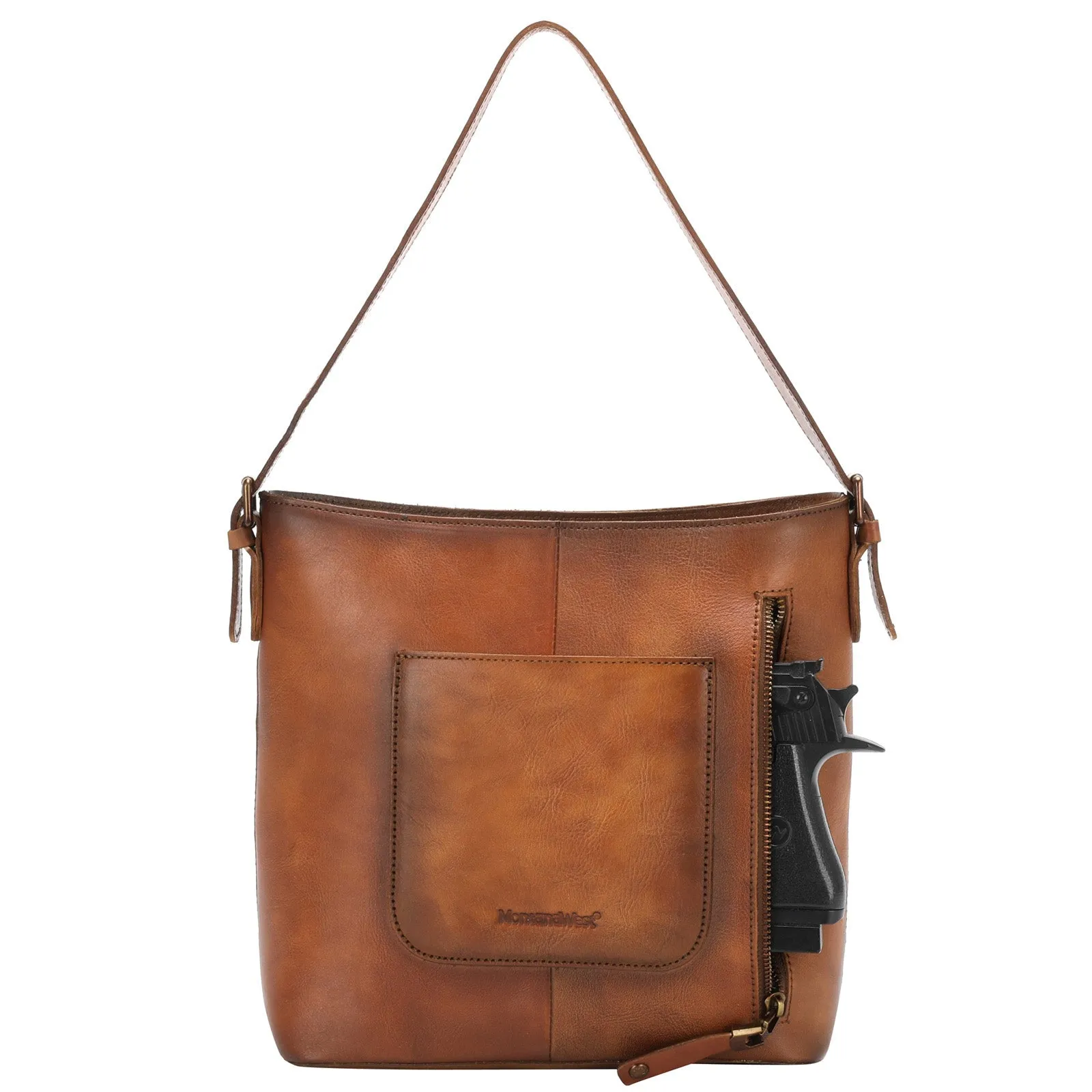 Montana West Whipstitch Genuine Leather Hobo Bag