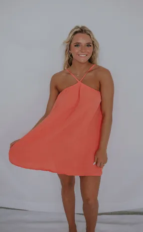 not strangers dress - coral