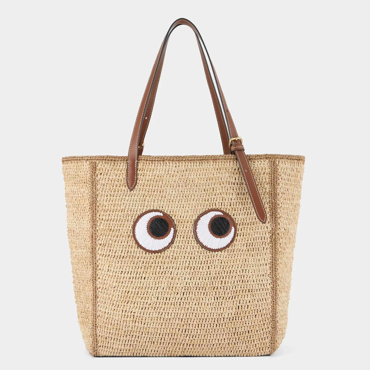 N/S Raffia Eyes Small Tote