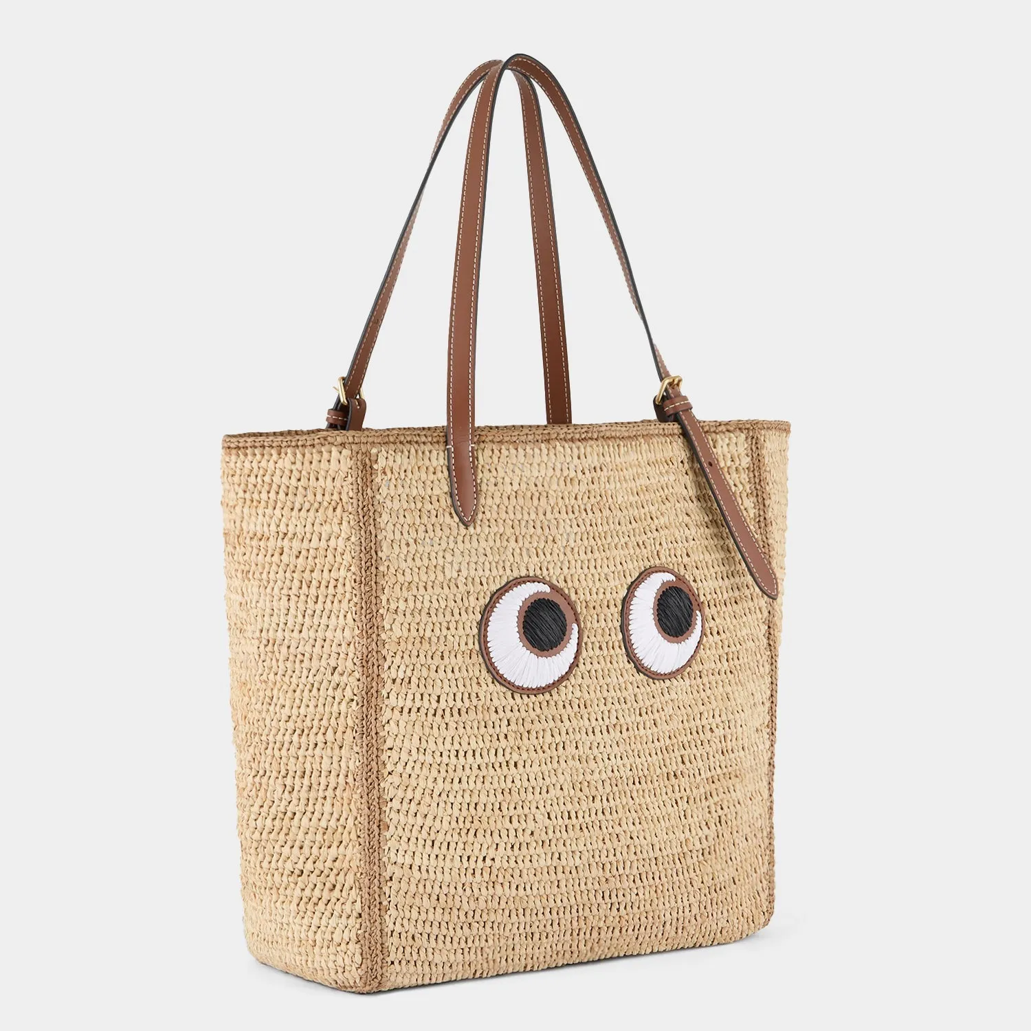 N/S Raffia Eyes Small Tote