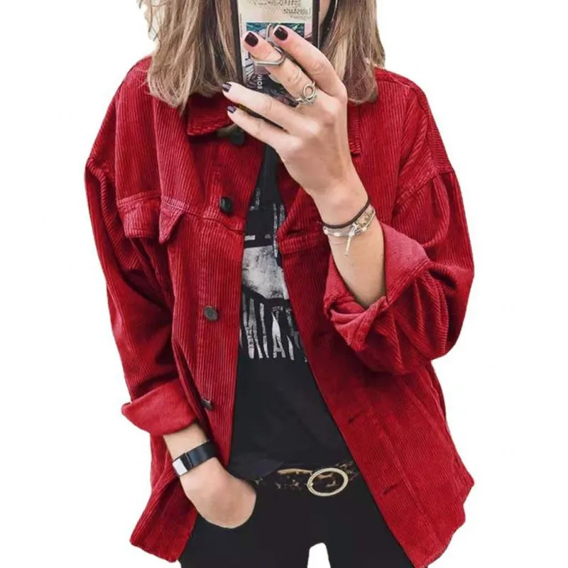 Oversized Fit Tailored Corduroy Shirt Cord Trucker Jacket