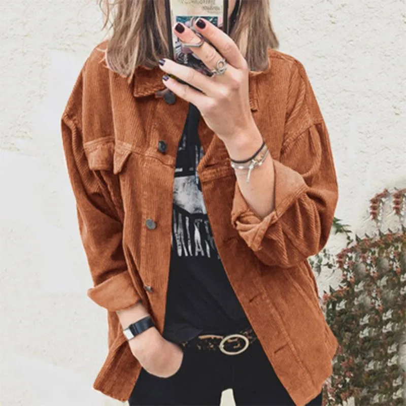 Oversized Fit Tailored Corduroy Shirt Cord Trucker Jacket