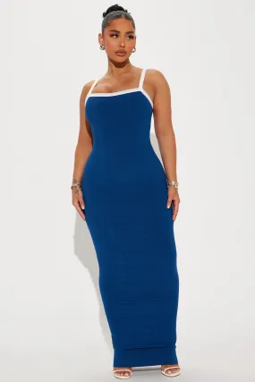 Pamela Snatched Maxi Dress - Navy/combo