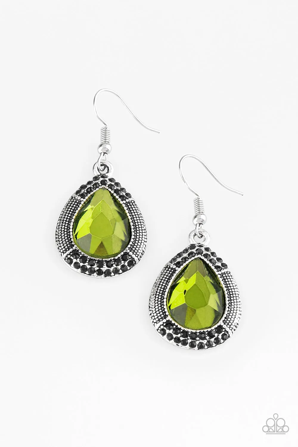 Paparazzi Grandmaster Shimmer Green Earrings