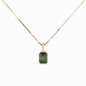 Patia Necklace Green Sapphire, 14K Yellow Gold (One of a kind)