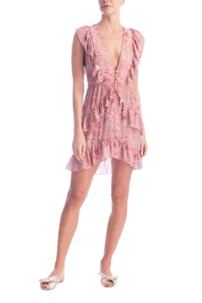 Pink Aloe Ruffled Short Dress