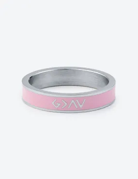 Pink Enamel Highs and Lows Ring