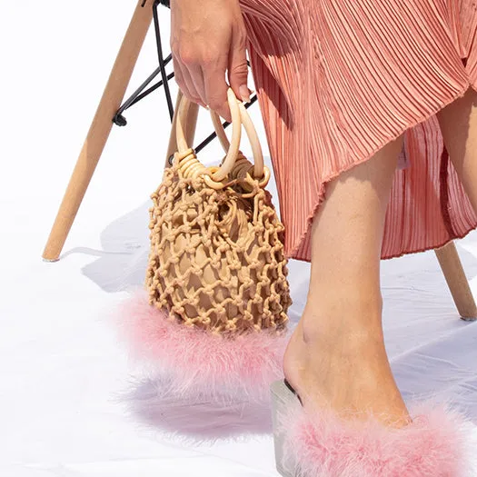 Pink Feather Bag