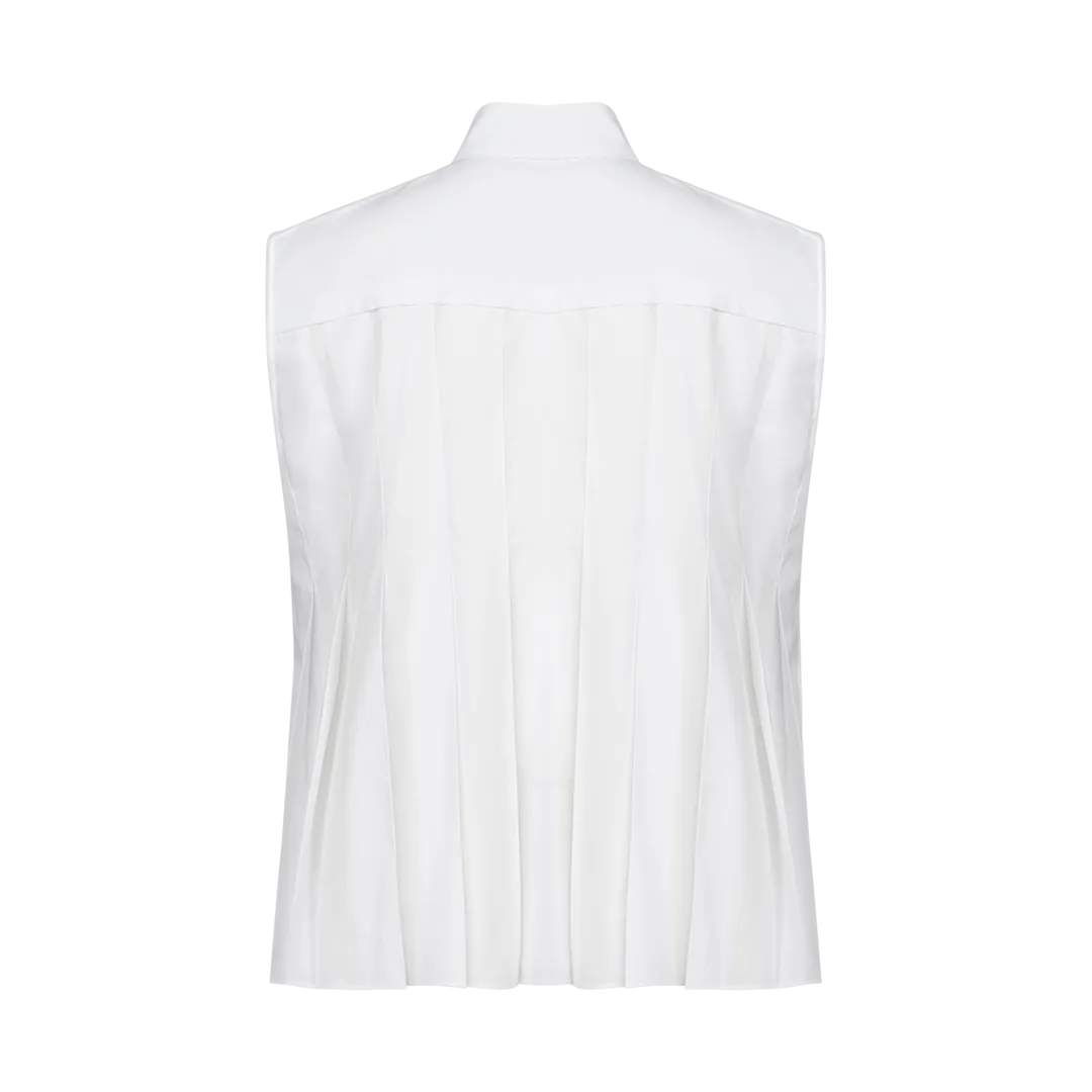 Pleated Sleeveless Shirt