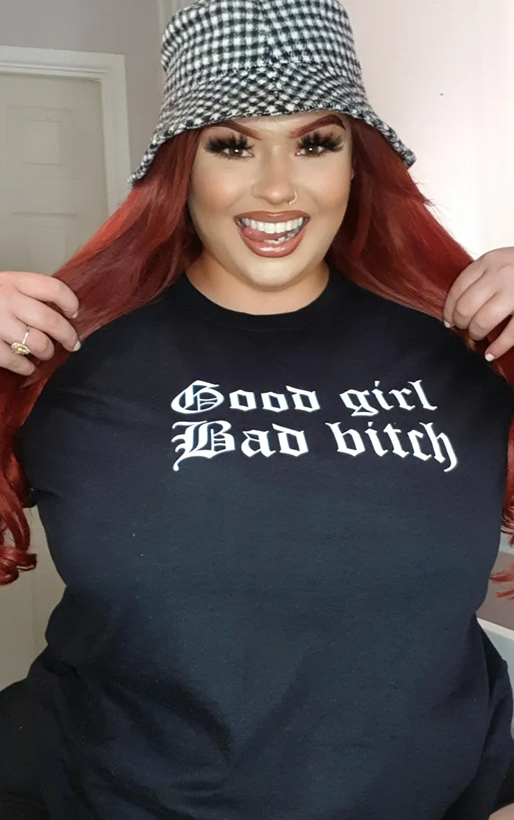 Plus Size Good Girl Bad Bxtch Black T-Shirt