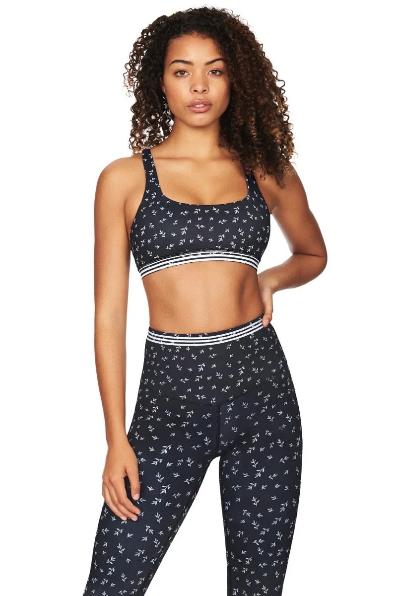 Prana Strappy Bra in Navy Floral