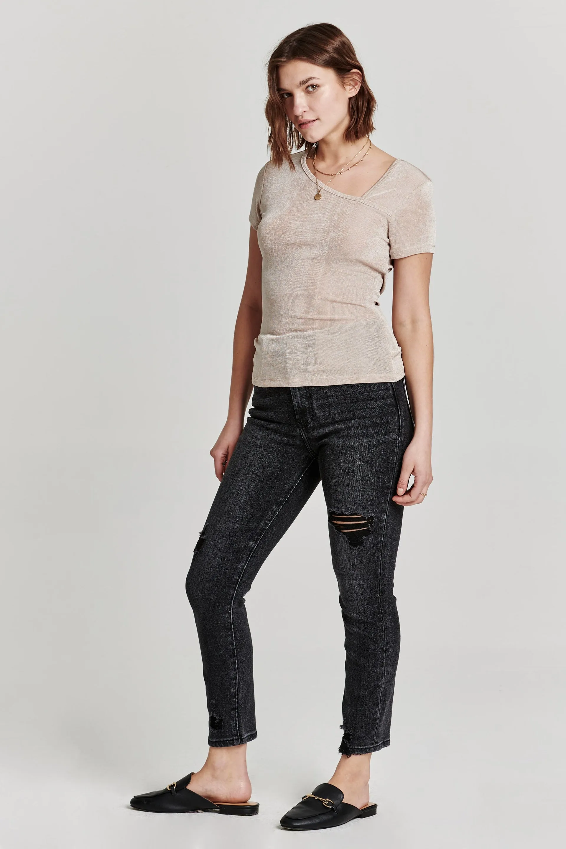 Raquel Angled Neckline Top