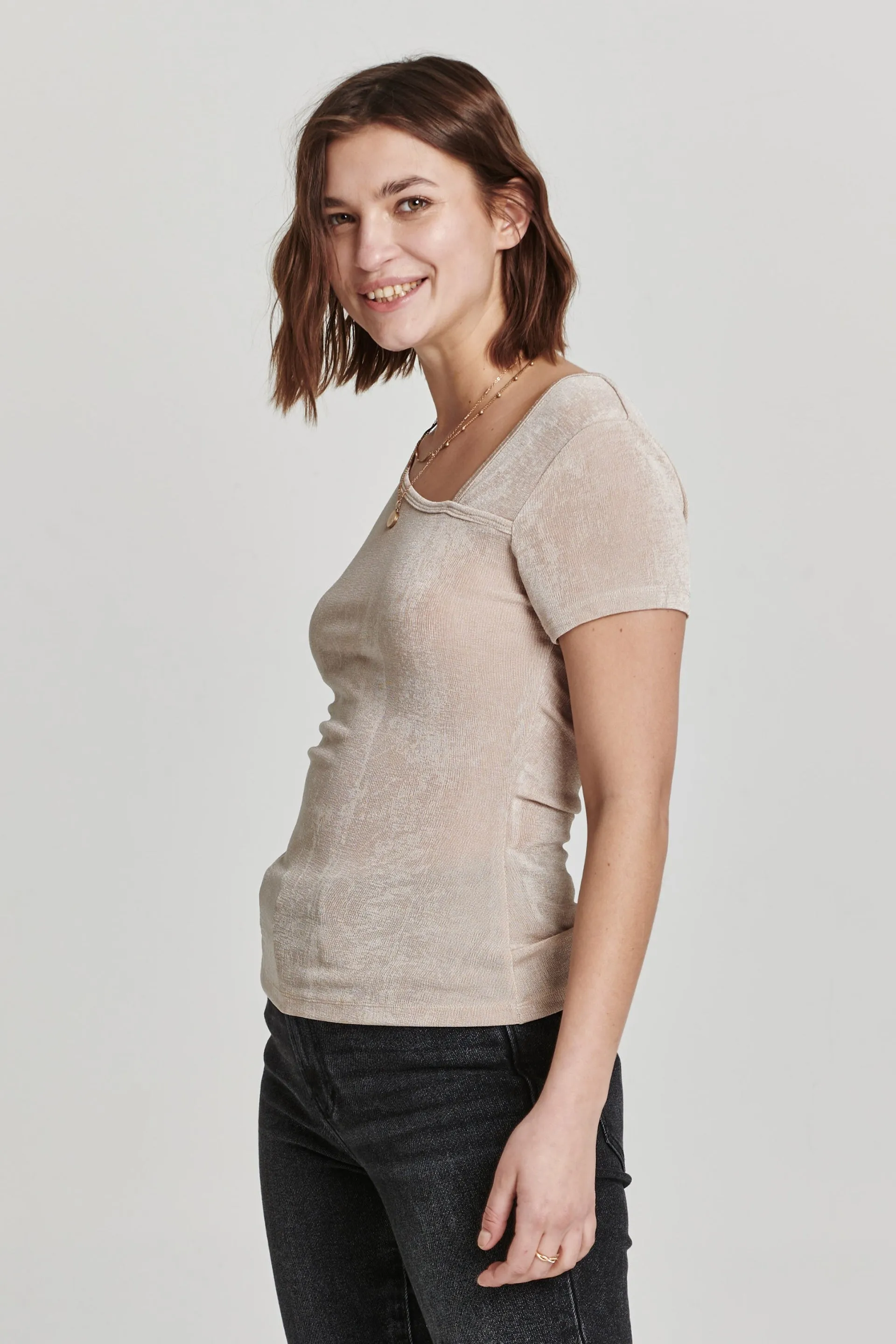 Raquel Angled Neckline Top