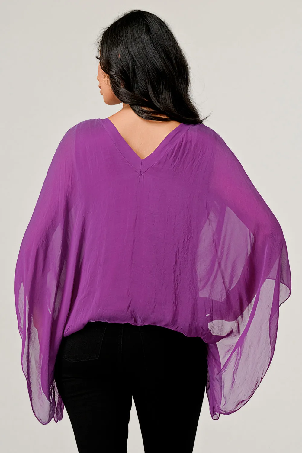 Raw Moda V Neck Italian Silk Top