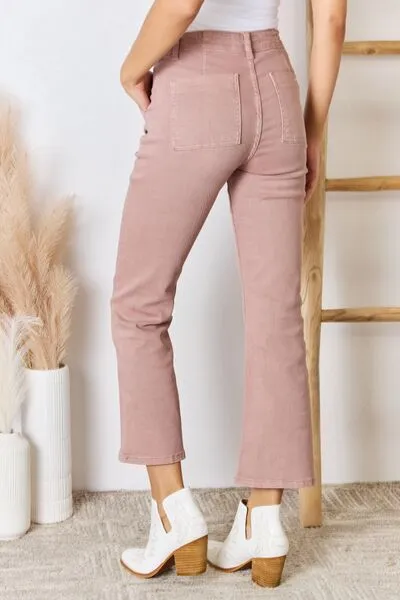 RISEN High Rise Ankle Flare Jeans in Mauve