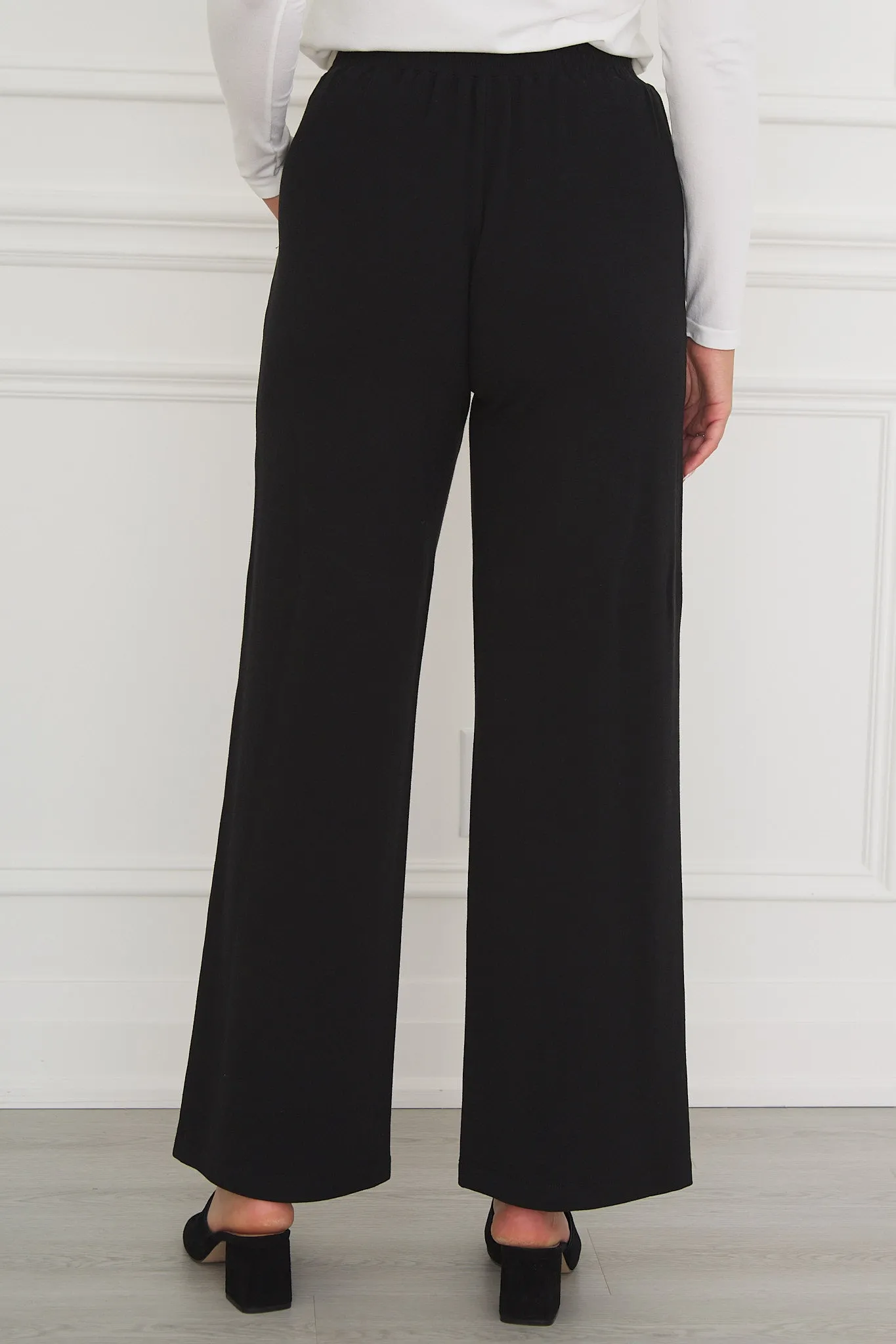 Samira Bamboo Wide Leg Pant - Black