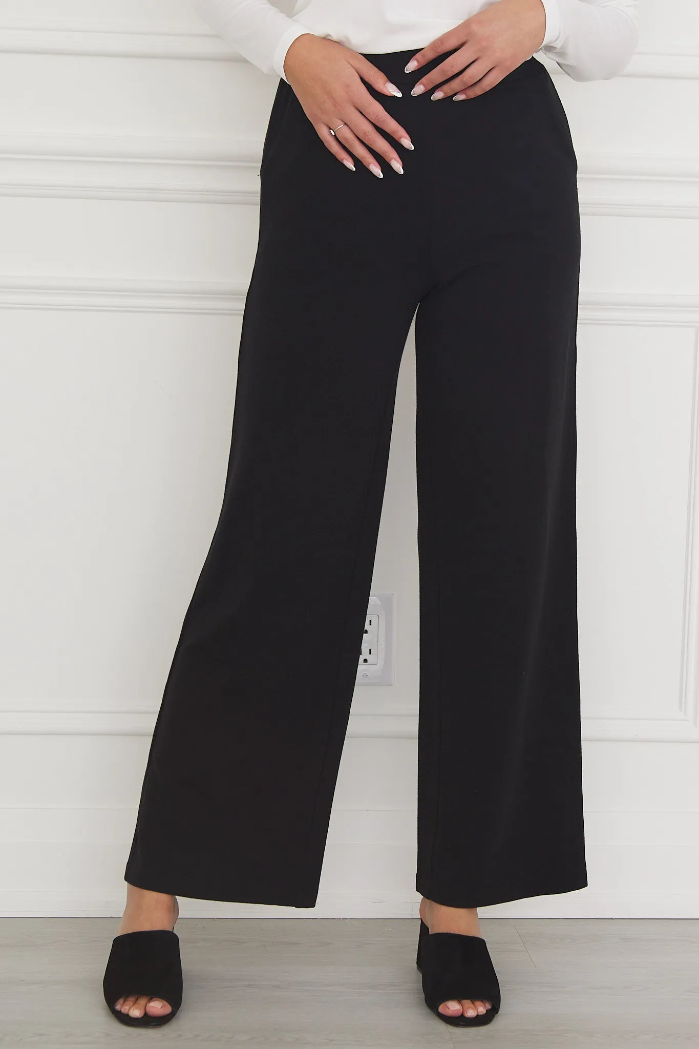 Samira Bamboo Wide Leg Pant - Black