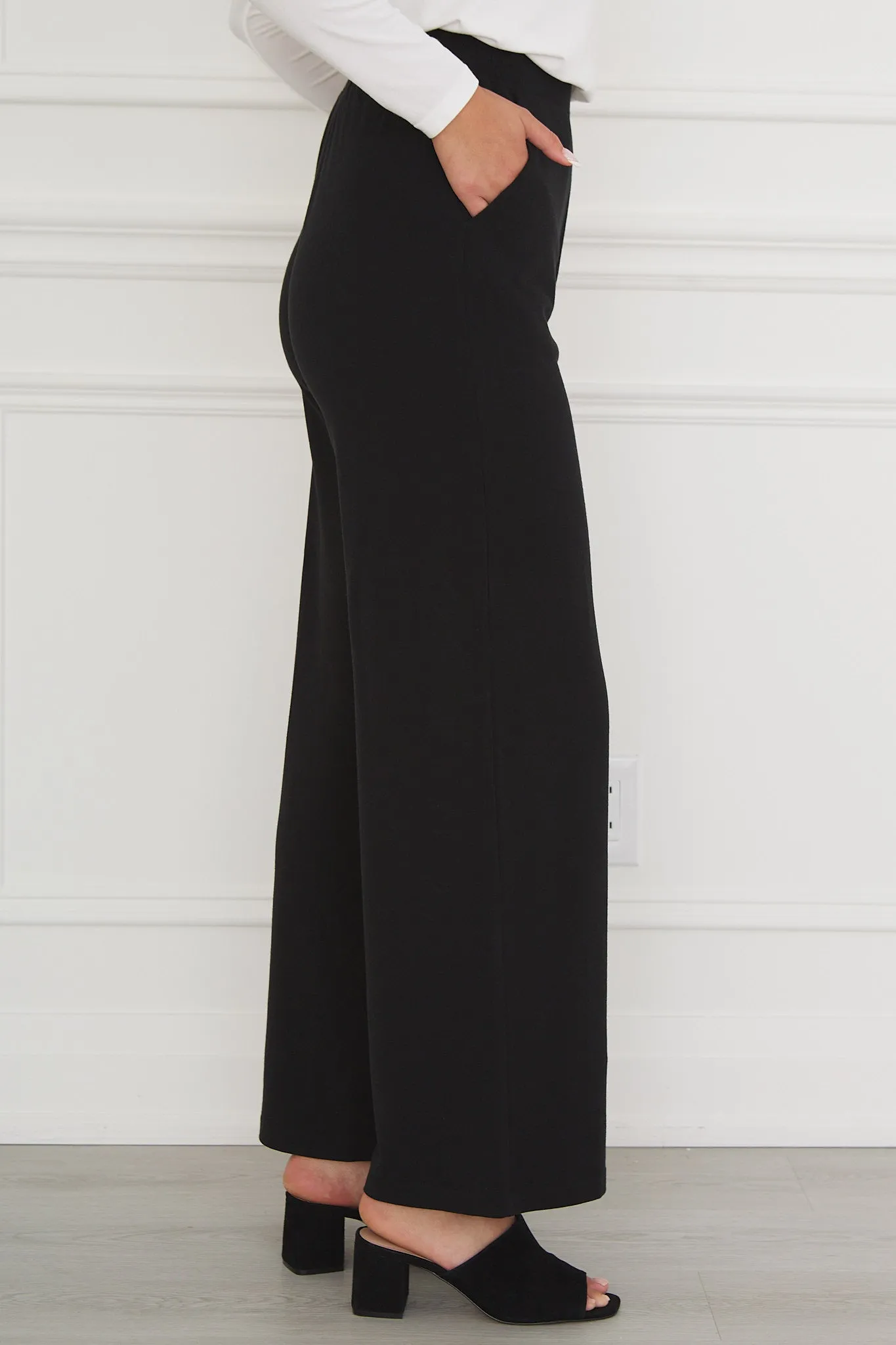 Samira Bamboo Wide Leg Pant - Black