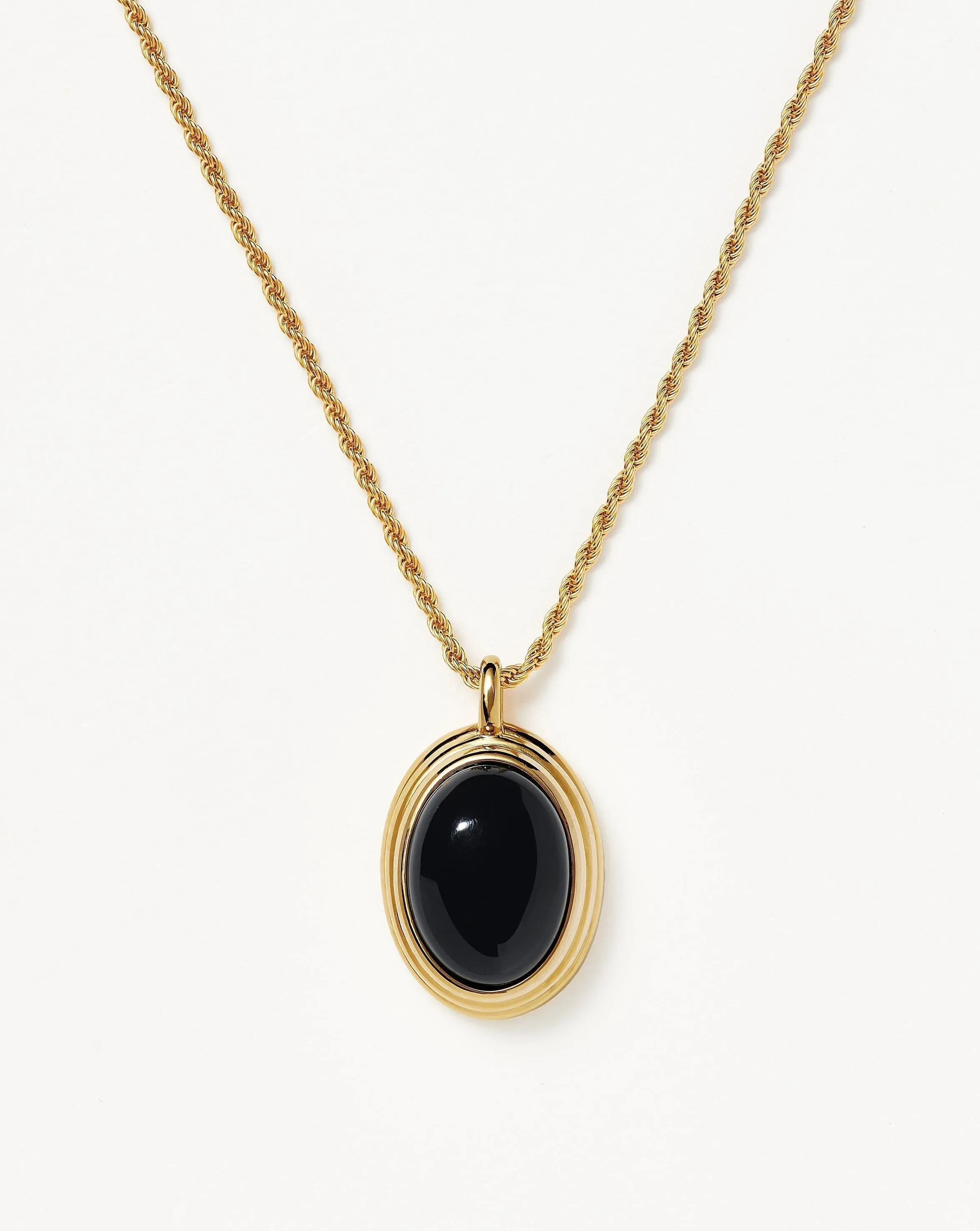 Savi Ridge Oval Gemstone Pendant Necklace