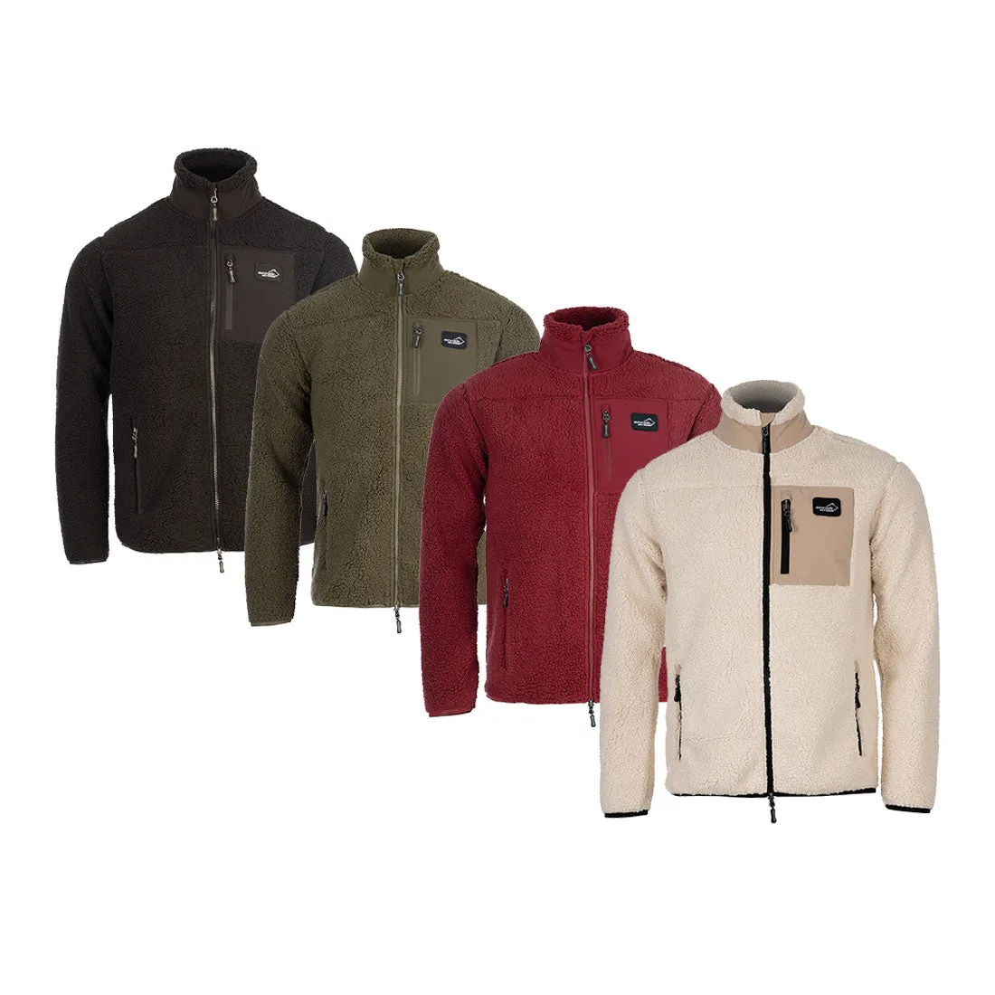 Sherpa Fleece Jacket for Men (Dark Red)