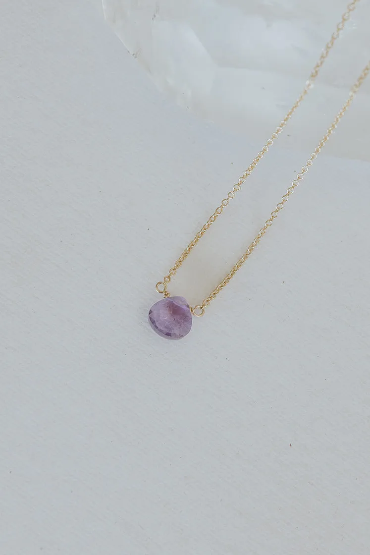 Single Stone Necklace - Cool Tones