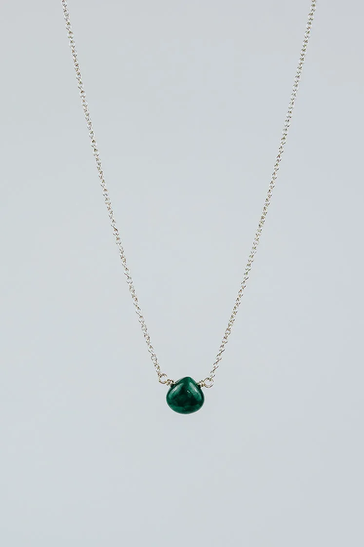 Single Stone Necklace - Cool Tones