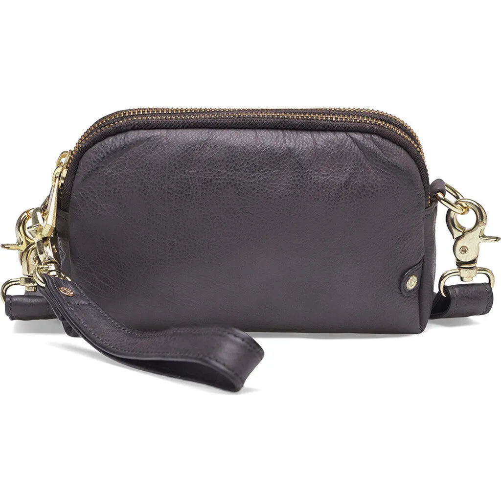 Small leather clutch in classic design / 15472 - Antracit