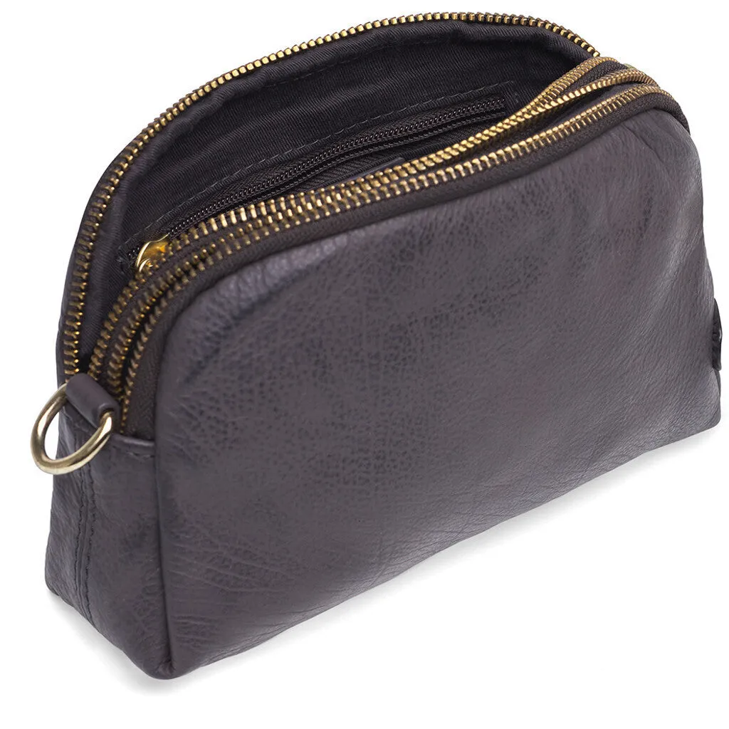 Small leather clutch in classic design / 15472 - Antracit