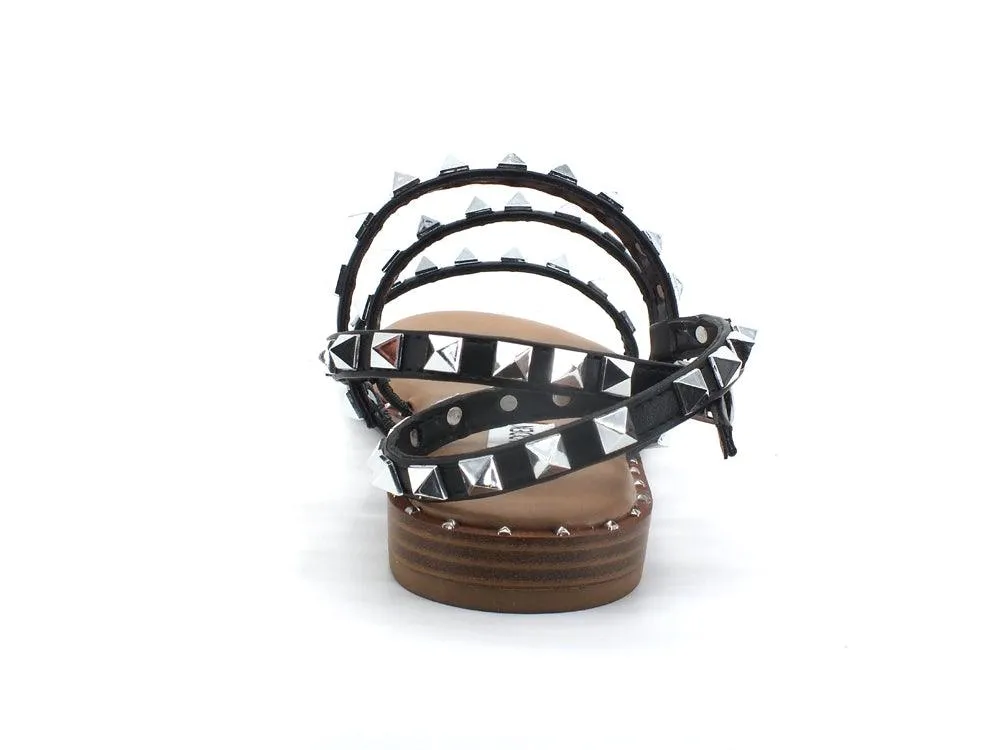 STEVE MADDEN Travel Sandalo Gladiator Borchie Black TRAV02S1