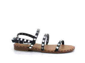 STEVE MADDEN Travel Sandalo Gladiator Borchie Black TRAV02S1