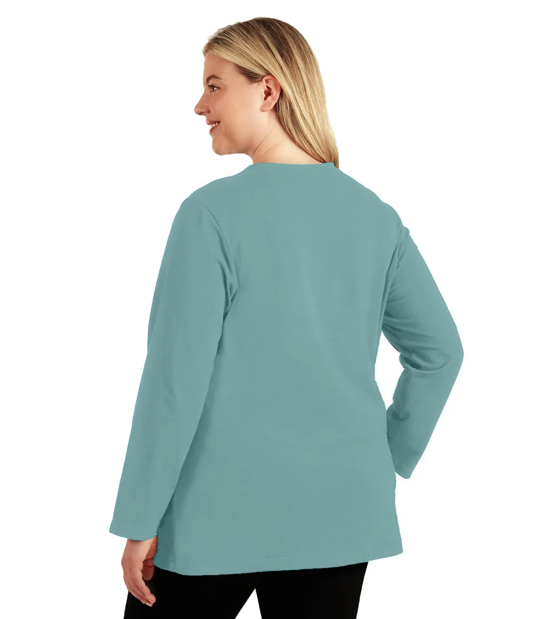 Stretch Naturals Lite Long Sleeve Scoop Neck Top Classic Colors