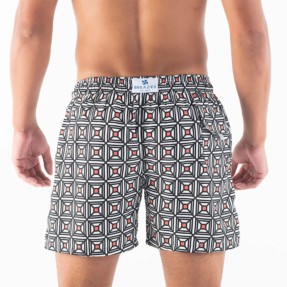 Swim Shorts - Geometric | Black & White