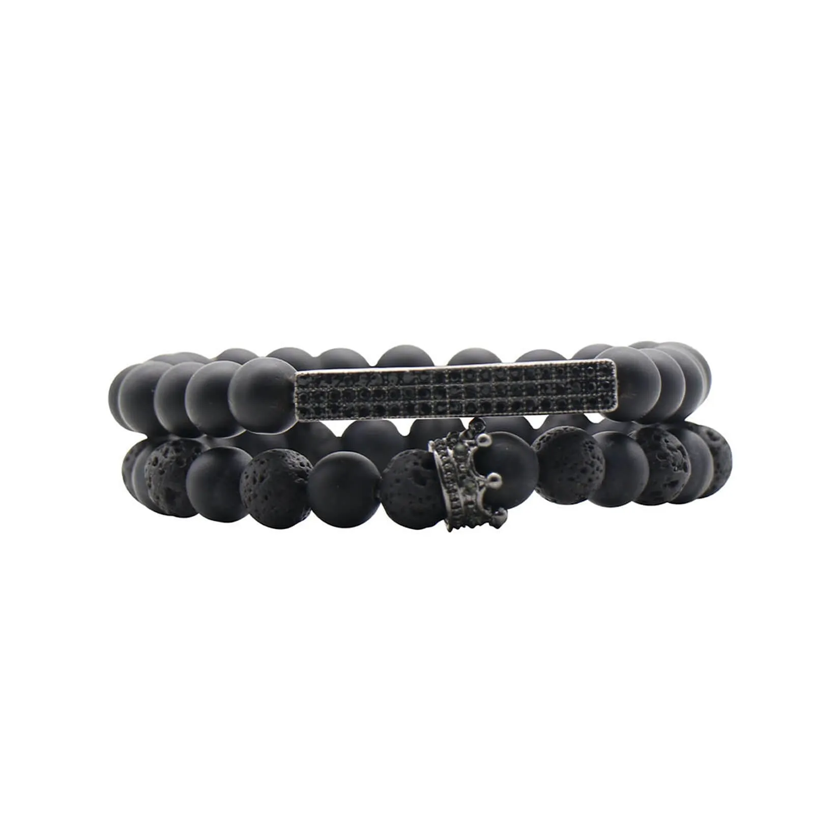 Tantor All Black Men's Watch Bracelet Stack