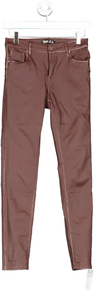 Toxik3 Brown Slim Natys Pants UK 8