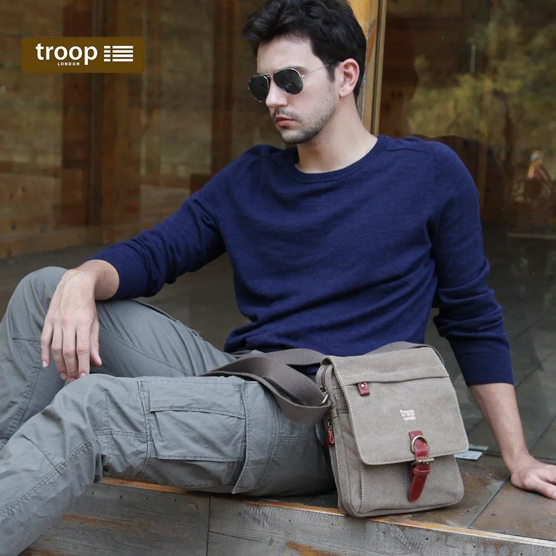 TRP0211 Troop London Classic Canvas Across Body Bag