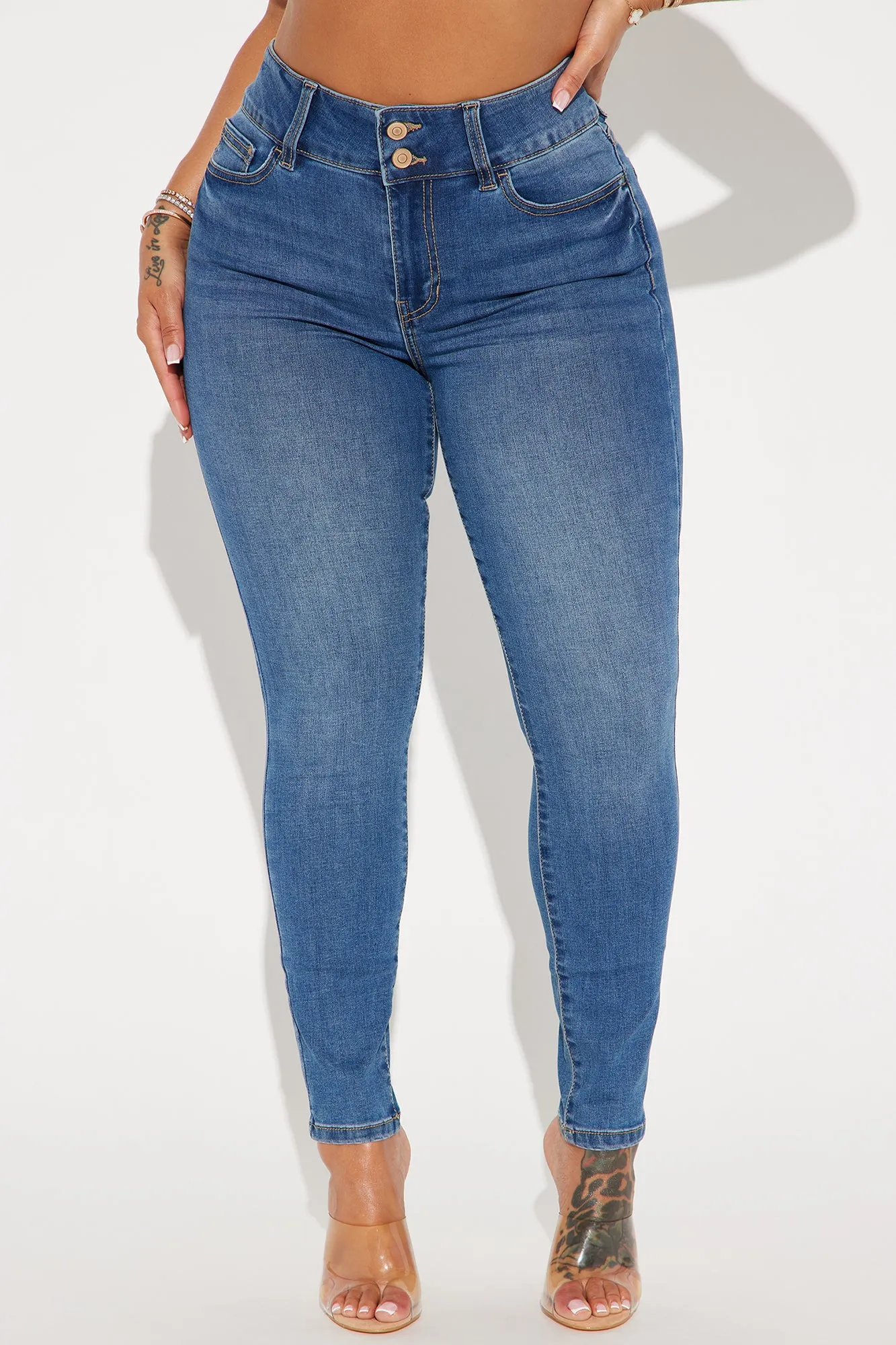 Twice As Nice Stretch Booty Lifting Skinny Jean - Medium Wash