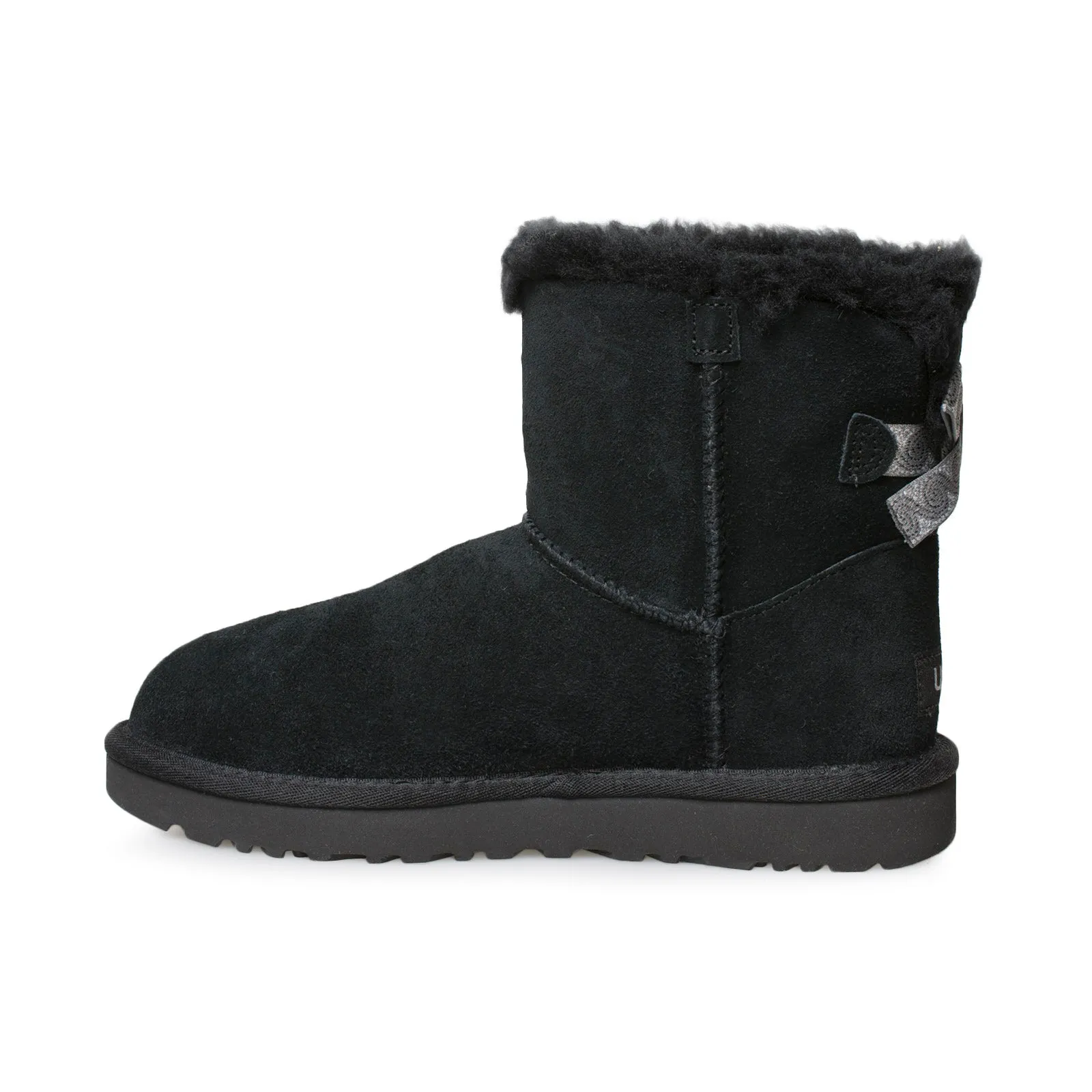 UGG Mini Bailey Bow Swirl Black Boots - Women's