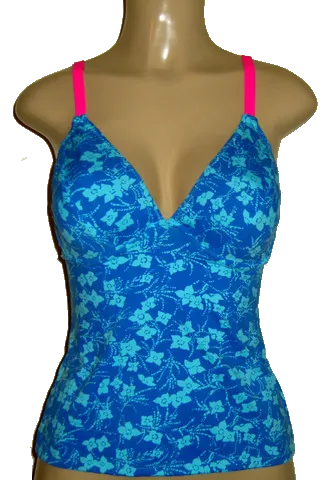 V-neck Tankini Top. Underwire Support Tankinis with Open Back.