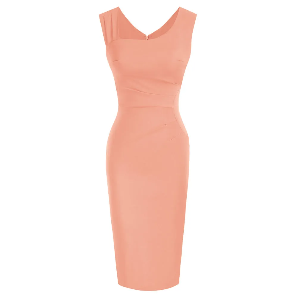 Vintage Fans Look of Slim Fit Sleeveless Hips-Wrapped Bodycon Dress