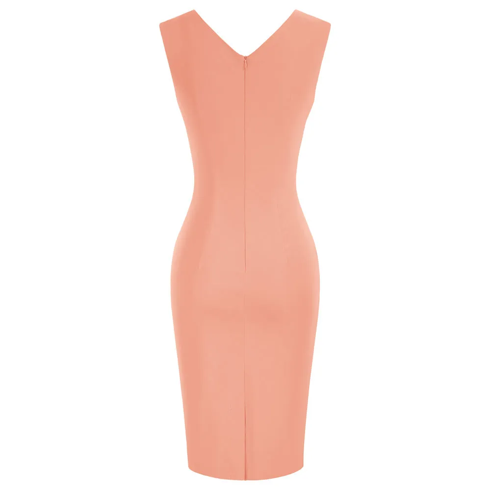 Vintage Fans Look of Slim Fit Sleeveless Hips-Wrapped Bodycon Dress