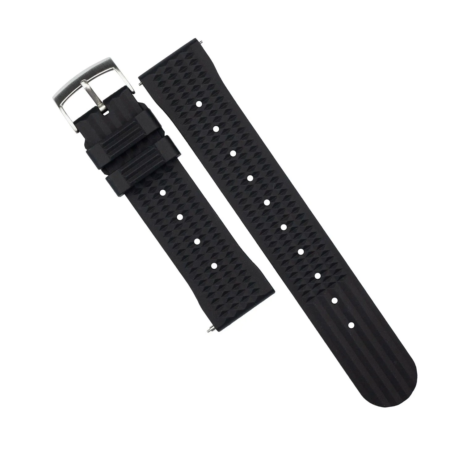 Waffle FKM Rubber Strap in Black