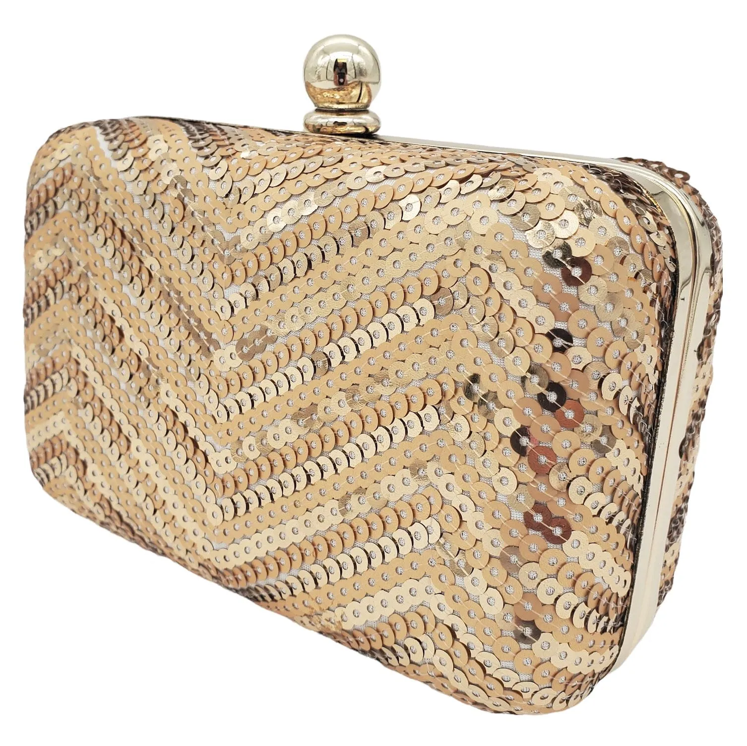 WHITE HOUSE BLACK MARKET Sequined Evening Bag - Gold & Rose Gold