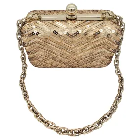 WHITE HOUSE BLACK MARKET Sequined Evening Bag - Gold & Rose Gold