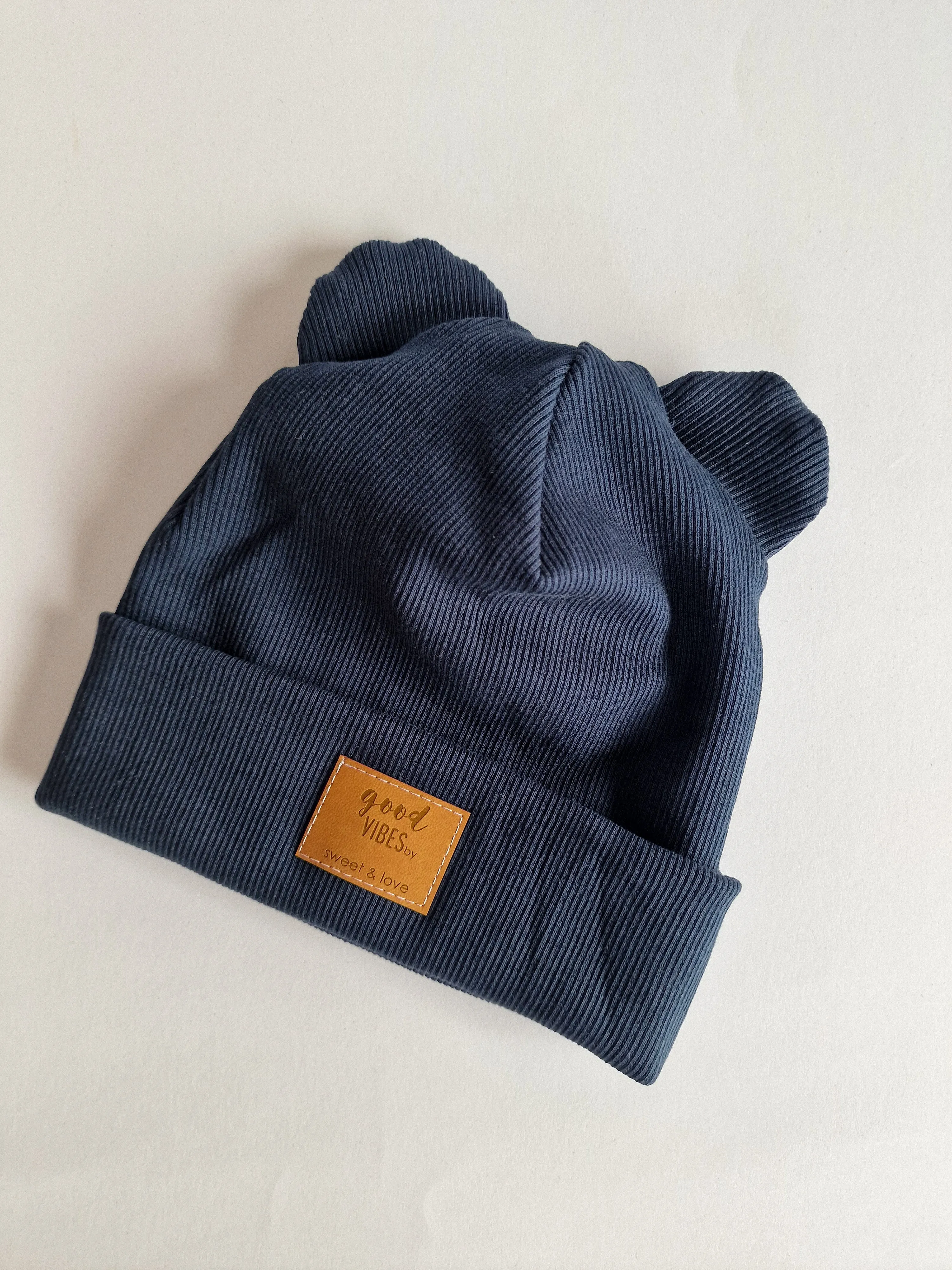 Winter folded bear beanie Navy