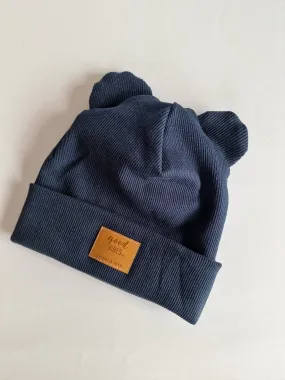 Winter folded bear beanie Navy