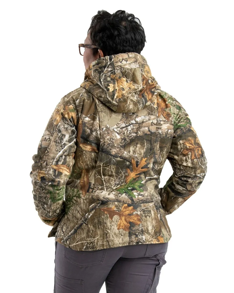 Women's Camo Sherpa-Lined Softstone Duck Hooded Jacket