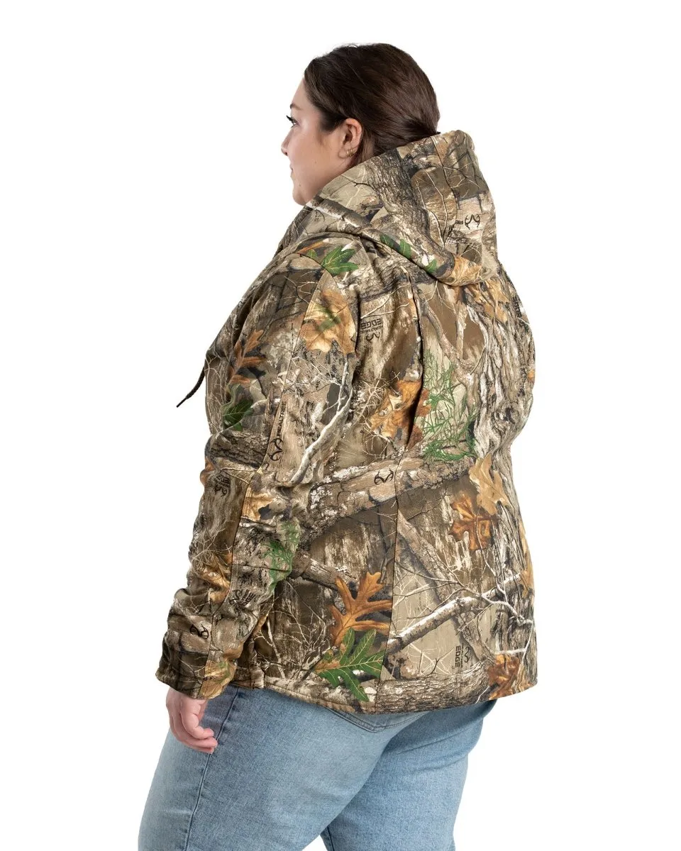 Women's Camo Sherpa-Lined Softstone Duck Hooded Jacket