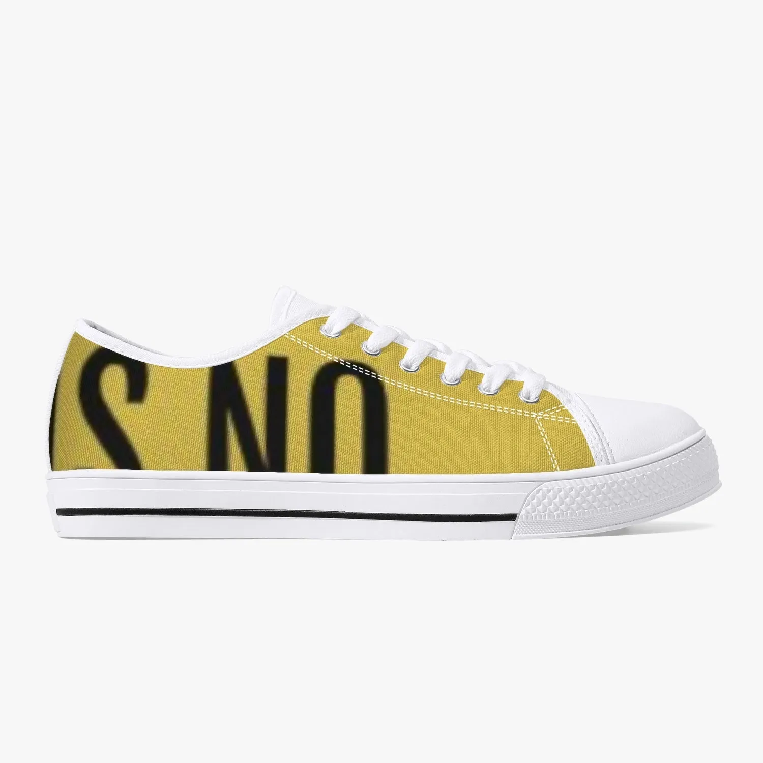 Won Kok Classic Low-Top Canvas Shoes - White/Black