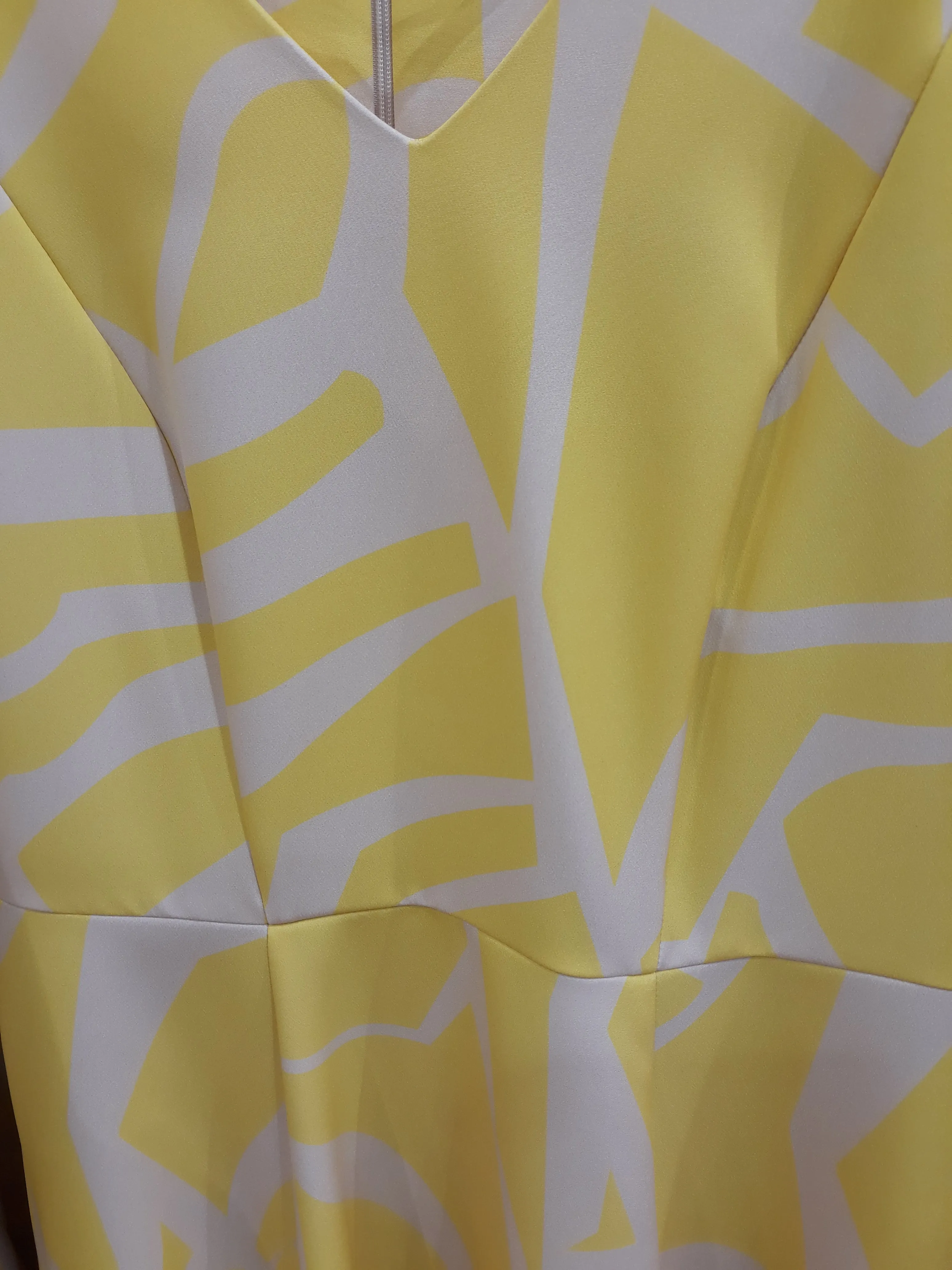 yellow and oatmeal abstract dress